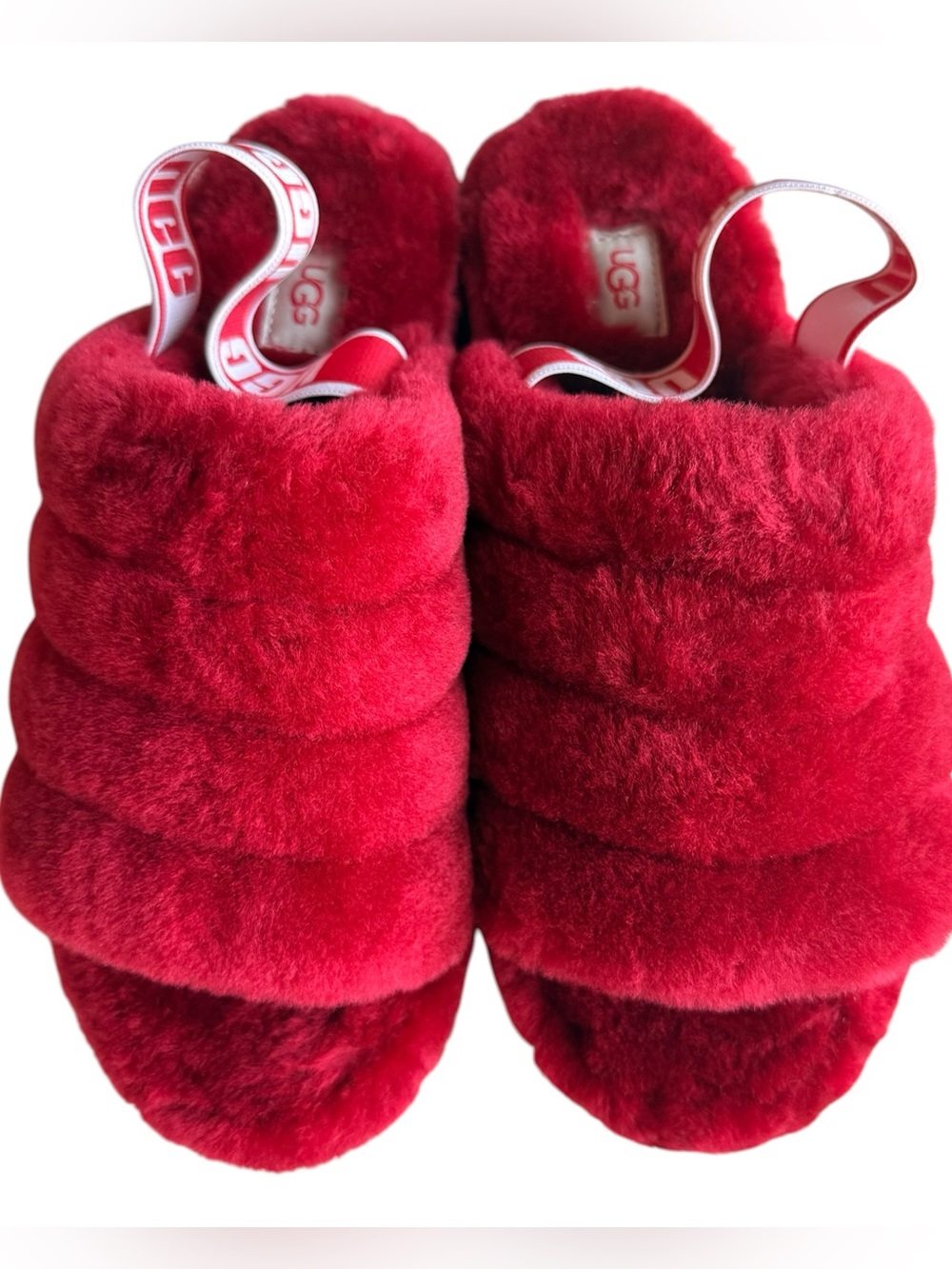 Ugg Fluff Yeah slide burgundy red 9 NWT